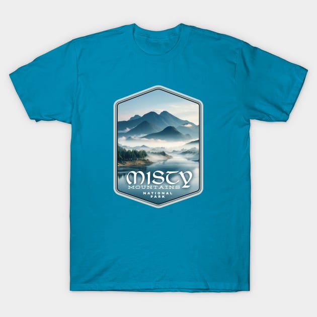 Misty Mountains National Park T-Shirt by MindsparkCreative